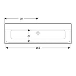 Geberit Xeno2 Möbelwaschtisch, Breite 160cm, Tiefe 48cm, ohne Hahnloch, ohne Überlau... GEBERIT-500278001 4025416432319 (Abb. 1)