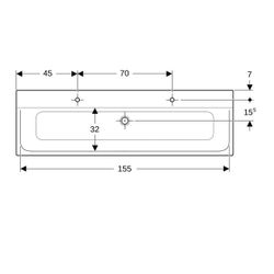 Geberit Xeno2 Möbelwaschtisch, Breite 160cm, Tiefe 48cm, Hahnloch links, rechts, ohn... GEBERIT-500279001 4025416357872 (Abb. 1)