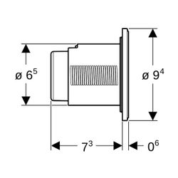 Geberit Typ 10 Fernbetätigung pneumatisch, 2-Mengen-Spülung, Unterputz-Drücker/Schwa... GEBERIT-116055DW1 4025410741110 (Abb. 1)