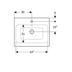 Geberit iCon Aufsatzwaschtisch, Breite 60cm, Tiefe 48,5cm, Hahnloch mittig, Überlauf... GEBERIT-124560000 4022009333411 (Abb. 1)