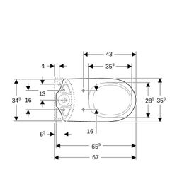 Geberit Renova Stand-WC für Aufputzspülkasten aufgesetzt, Tiefspüler, Abgang horizon... GEBERIT-203820600 4022009353723 (Abb. 1)