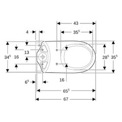 Geberit Renova Stand-WC für Aufputzspülkasten aufgesetzt, Tiefspüler, Abgang horizon... GEBERIT-203820600 4022009353723 (Abb. 1)
