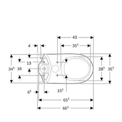 Geberit Renova Stand-WC für Aufputzspülkasten aufgesetzt, Tiefspüler, Abgang vertika... GEBERIT-203821600 4022009353730 (Abb. 1)