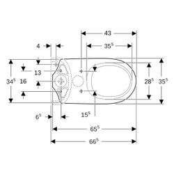 Geberit Renova Stand-WC für Aufputzspülkasten aufgesetzt, Tiefspüler, Abgang vertika... GEBERIT-203821000 4022009353648 (Abb. 1)