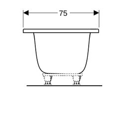 Geberit Tawa Rechteckbadewanne schmaler Rand, Duo 170x75cm, Gesamtvolumen 186l... GEBERIT-554133011 4025410872821 (Abb. 1)