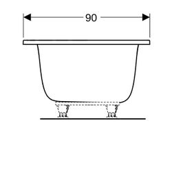 Geberit Tawa Rechteckbadewanne schmaler Rand, Duo 190x90cm, Gesamtvolumen 330l... GEBERIT-554135011 4025410872746 (Abb. 1)