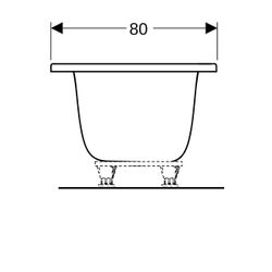 Geberit Tawa Rechteckbadewanne schmaler Rand, Duo 180x80cm, Gesamtvolumen 223l... GEBERIT-554134011 4025410872739 (Abb. 1)