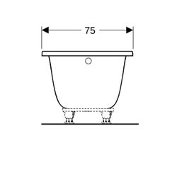 Geberit Tawa Rechteckbadewanne schmaler Rand 170x75cm, Gesamtvolumen 234l... GEBERIT-554131011 4025410872722 (Abb. 1)