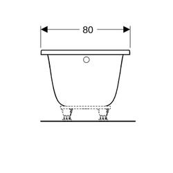 Geberit Tawa Rechteckbadewanne schmaler Rand 180x80cm, Gesamtvolumen 273l... GEBERIT-554132011 4025410872814 (Abb. 1)