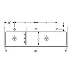 Geberit Bambini Spiel-/Waschlandschaft für 3 Waschtischarmaturen Becken rechts 139x4... GEBERIT-430350016 4022009330458 (Abb. 1)