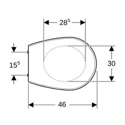 Geberit Renova WC-Sitz oval, Befestigung von unten Absenkautomatik nein, Befestigung... GEBERIT-572165068 4022009265217 (Abb. 1)