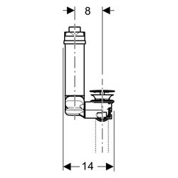 Geberit Clou Waschbeckenablauf Raumsparmodell schmal mit Hebelbetätigung, Ventilabde... GEBERIT-152049211 4025410900708 (Abb. 1)
