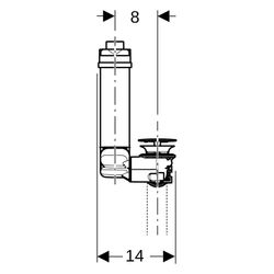 Geberit Clou Waschbeckenablauf Raumsparmodell schmal mit Hebelbetätigung, Ventilabde... GEBERIT-152051011 4025410931825 (Abb. 1)