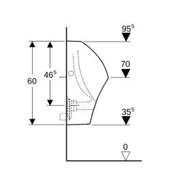 Geberit Renova Urinal trigonal, Zulauf von hinten, Abgang nach hinten/unten T 30cm, ... GEBERIT-501665001 4025410871305 (Abb. 1)