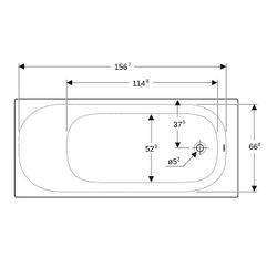 Geberit Soana Rechteckbadewanne schmaler Rand 170x75cm, Gesamtvolumen 233l... GEBERIT-554006011 4022009355192 (Abb. 1)