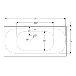 Geberit Soana Rechteckbadewanne schmaler Rand, Duo 190x90cm, Gesamtvolumen 271l... GEBERIT-554008011 4022009355413 (Abb. 1)