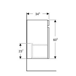 Geberit Renova Plan Unterschrank für Handwaschbecken, 1 Tür, 43,5x60,5x34,5cm, Wasch... GEBERIT-501903JR1 4025410905659 (Abb. 1)