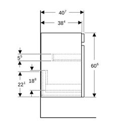 Geberit Renova Plan Unterschrank für Waschtisch 1 Schublade, 1 Innenschublade, 48,4x... GEBERIT-501904001 4025410905147 (Abb. 1)