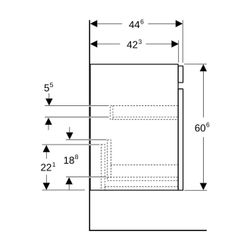 Geberit Renova Plan Unterschrank für Waschtisch, 1 Schublade, 1 Innenschublade, 53,6... GEBERIT-501905011 4025410905178 (Abb. 1)
