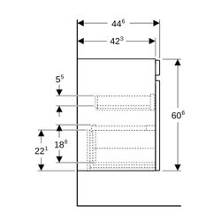 Geberit Renova Plan Unterschrank für Waschtisch, 1 Schublade, 1 Innenschublade, 58,5... GEBERIT-501906011 4025410905192 (Abb. 1)