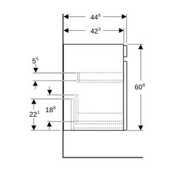 Geberit Renova Plan Unterschrank für Waschtisch, 1 Schublade, 1 Innenschublade, 63,4... GEBERIT-501907JR1 4025410905734 (Abb. 1)