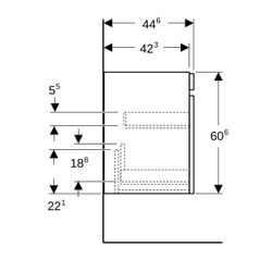 Geberit Renova Plan Unterschrank für Waschtisch, 1 Schublade, 1 Innenschublade, 92,8... GEBERIT-501911JR1 4025410905819 (Abb. 1)
