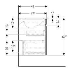 Geberit Renova Plan Set Möbelwaschtisch 60cm, Unterschr., 1 Schubl./1 Innenschubl., ... GEBERIT-501915011 4025410905376 (Abb. 1)
