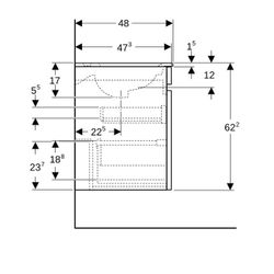 Geberit Renova Plan Set Doppelmöbelwaschtisch zwei Schubladen Korpus und Front Nussb... GEBERIT-501918008 4025410929983 (Abb. 1)