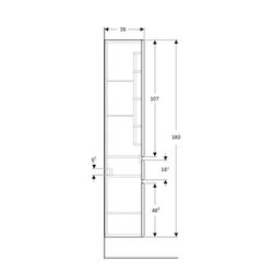 Geberit Renova Plan Hochschrank mit 2 Türen, 1 Schublade, 39x180x36cm, Nussbaum hick... GEBERIT-501923001 4025410905512 (Abb. 1)