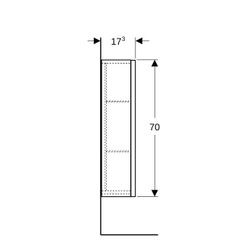 Geberit Renova Plan Hängeschrank mit 1 Tür, 39x70x17,3cm, Nussbaum hickory hell/Foli... GEBERIT-501920001 4025410905451 (Abb. 1)