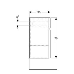 Geberit Renova Plan Seitenschrank mit 1 Tür, 1 Schublade, 39x70x36cm, Lava lackiert ... GEBERIT-501921JK1 4025410905987 (Abb. 1)