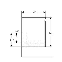 Geberit Renova Plan Seitenschrank 1 Schublade, 40x55x44,5cm, Lava lackiert matt... GEBERIT-501913JK1 4025410905840 (Abb. 1)