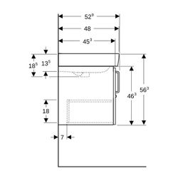 Geberit Bambini Set Waschtisch, Unterschrank, 59,5x56,3x48,3cm, Hahnloch mittig, Übe... GEBERIT-501927011 4025410905598 (Abb. 1)