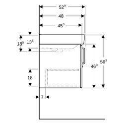 Geberit Bambini Set Waschtisch, Unterschrank, 59,5x56,3x48,3cm, Hahnloch mittig, Übe... GEBERIT-501927011 4025410905598 (Abb. 1)