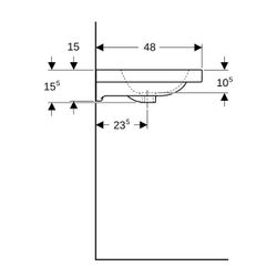 Geberit iCon Light Waschtisch mit Ablagefläche, Breite 75cm, Tiefe 48cm, Hahnloch mi... GEBERIT-501839006 4025410895028 (Abb. 1)