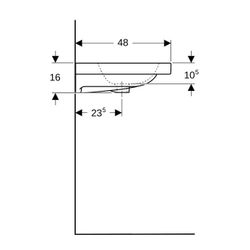 Geberit iCon Light Waschtisch mit Ablagefläche, Breite 90cm, Tiefe 48cm, Hahnloch mi... GEBERIT-501840001 4025410895059 (Abb. 1)