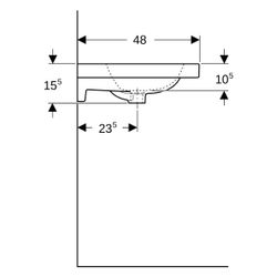 Geberit iCon Light Doppelwaschtisch, Breite 120cm, Tiefe 48cm, ohne Hahnloch, Überla... GEBERIT-501838004 4025410894922 (Abb. 1)