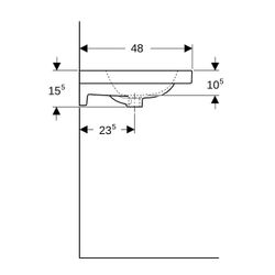 Geberit iCon Light Doppelwaschtisch, Breite 120cm, Tiefe 48cm, ohne Hahnloch, ohne Ü... GEBERIT-501838008 4025410894960 (Abb. 1)