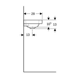 Geberit iCon Light Handwaschbecken 38x13x28cm, Weiß, KeraTect, Hahnloch links, ohne ... GEBERIT-501831002 4025410894465 (Abb. 1)