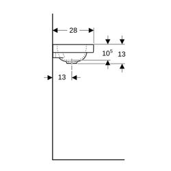 Geberit iCon Light Handwaschbecken 38x13x28cm, Weiß, matt, Hahnloch rechts, ohne Übe... GEBERIT-501830JT1 4025410071781 (Abb. 1)