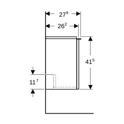 Geberit iCon Unterschrank für Handwaschbecken, 1 Tür 38x41,5cm, Tür rechts, Lava lac... GEBERIT-502300JK1 4025410942180 (Abb. 1)