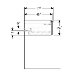 Geberit iCon Unterschrank für Doppelwaschtisch, 2 Schubladen 120x24,7cm, Eiche Melam... GEBERIT-502314JH1 4025410942739 (Abb. 1)