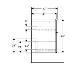 Geberit iCon Unterschrank für Doppelwaschtisch 4 Schubladen 120x615cm Sandgrau lacki... GEBERIT-502309JL1 4025410942555 (Abb. 1)