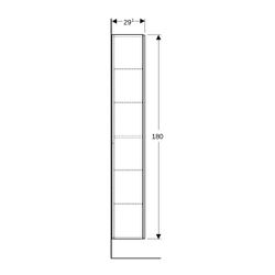 Geberit iCon Hochschrank mit 1 Tür, 36x180x29,1cm, Weiß lackiert hochglänzend... GEBERIT-502316011 4025410941619 (Abb. 1)