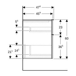 Geberit iCon Seitenschrank mit zwei Schubladen H 60cm, Weiß lackiert hochglänzend/pu... GEBERIT-502315011 4025410941589 (Abb. 1)