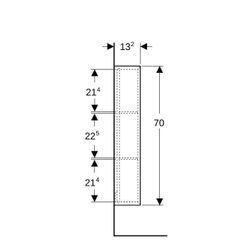 Geberit iCon Regal rechteckig, 22,5x70x13,2cm, Weiß lackiert matt... GEBERIT-502320013 4025410941701 (Abb. 1)