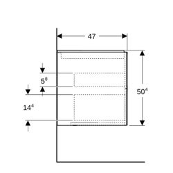 Geberit ONE Unterschrank für Waschtisch, 2 Schubladen, B Waschtisch 90cm, H 50,4cm T... GEBERIT-505263006 4025410935960 (Abb. 1)