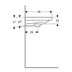 Geberit Acanto Waschtisch, Breite 120cm, Tiefe 48,2cm, Hahnloch links, rechts, ohne ... GEBERIT-501880005 4025410895653 (Abb. 1)