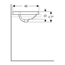 Geberit VariForm Einbauwaschtisch, oval, mit Hahnlochbank, Breite 55cm, Tiefe 45cm, ... GEBERIT-500723012 4025416838463 (Abb. 1)