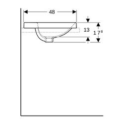 Geberit VariForm Einbauwaschtisch, oval, mit Hahnlochbank, B 60cm, Tiefe 48cm, Hahnl... GEBERIT-500725012 4025416839033 (Abb. 1)